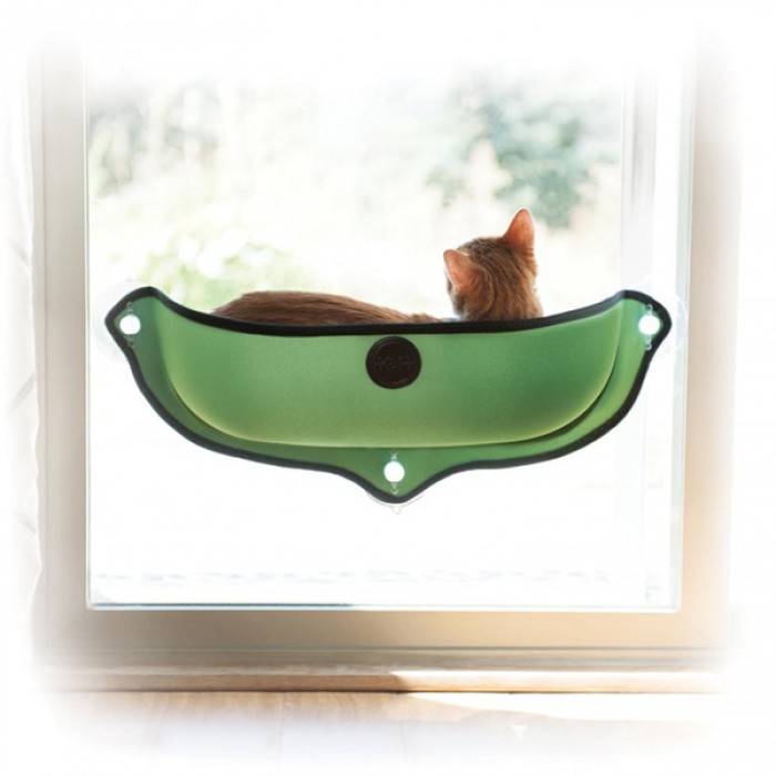 K&H Ez Mount Window Bed спальне місце на вікно для котів, зелений, 69х28 см