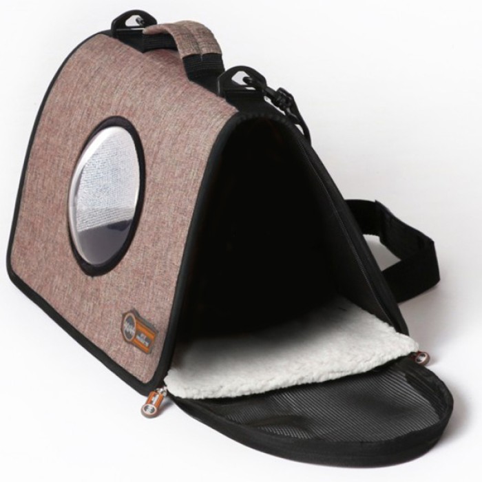 K&H Lookout сумка-переноска для собак і кішок, шоколадний, S, 27х43x23 см