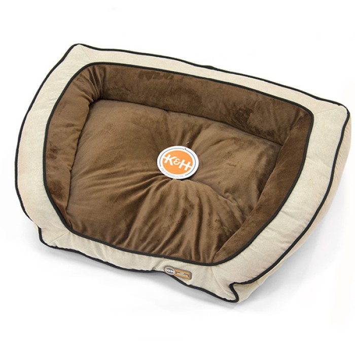 K&H Bolster Couch лежак для собак, кавовий/жовто-коричневий, S, 76х53, 5x18 см