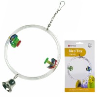 Flamingo  Cage Hanger Swing ФЛАМІНГО КЕЙДЖ ХАНГЕР СВІНГ іграшка для птахів круглі гойдалки з дзвіночком, 11 см.