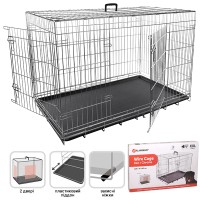 Flamingo  Wire Cage ФЛАМИНГО клетка для собак, двухдверная, с ручкой и выдвижным поддоном , 120х76х82 см.