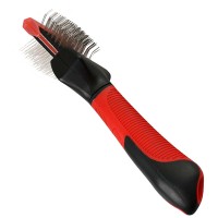 Flamingo  Soft Slicker Brush 2in1 ФЛАМИНГО пуходерка сликер для собак малых и средних пород, 2в1, мягкая , S/M.