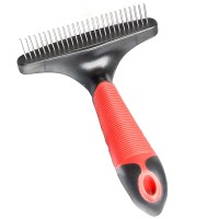 Гребінець граблі для собак Flamingo  RAKE ROTATING TEETH, для довгої, жорсткої та кучерявої вовни, зубці, що обертаються.