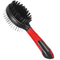 Flamingo  Bristle&Pin Brush ФЛАМИНГО БРИСТЛ ПИН БРАШ щетка для собак двусторонняя, массажная щетка и щетина, 20 см , маленький л.