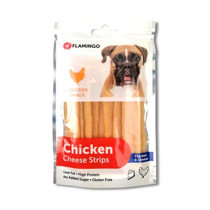 Flamingo  CHICK"N SNACK STRIPS смужки сир ласощі для собак 0,085 кг.