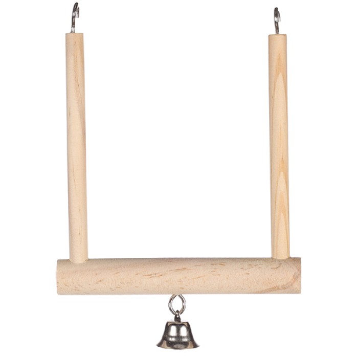 Flamingo  Wooden Swing ФЛАМІНГО СВІНГ дерев'яна гойдалка для птахів, з дзвіночком