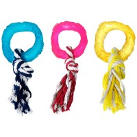 Flamingo  Good4Fun Ring With Rope ФЛАМІНГО ГУД ФО ФАН іграшка для собак, фігурна каблучка з мотузкою, гума, 8 см.