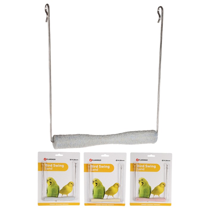 Flamingo  Swing Sand Perch ФЛАМІНГО іграшка для птахів, гойдалки з піщаною жердинкою, 14х1,5 см.