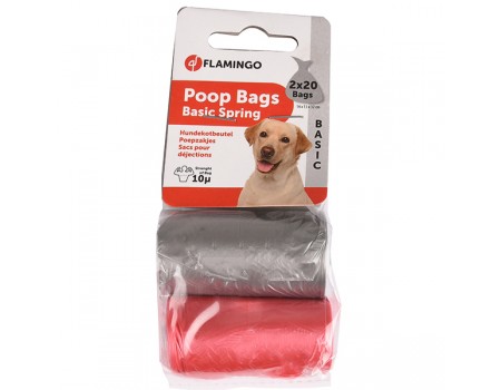 Flamingo  Swifty Waste Bags ФЛАМИНГО цветные пакеты для сбора фекалий собак, 2 рул. по 20 пакетов , 0 л.