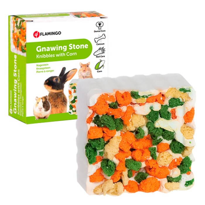 Flamingo  Knibbles Corn Croquettes ФЛАМИНГО мел для грызунов с кукурузой, для гигиены зубов, 0.075 кг.