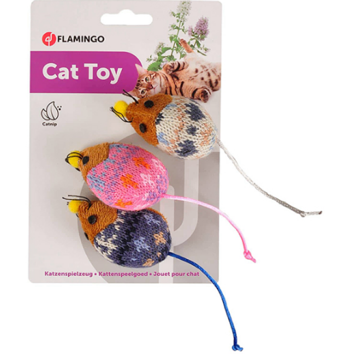 Flamingo  Mohaire Mouse ФЛАМІНГО Вовняна МИША іграшка для котів