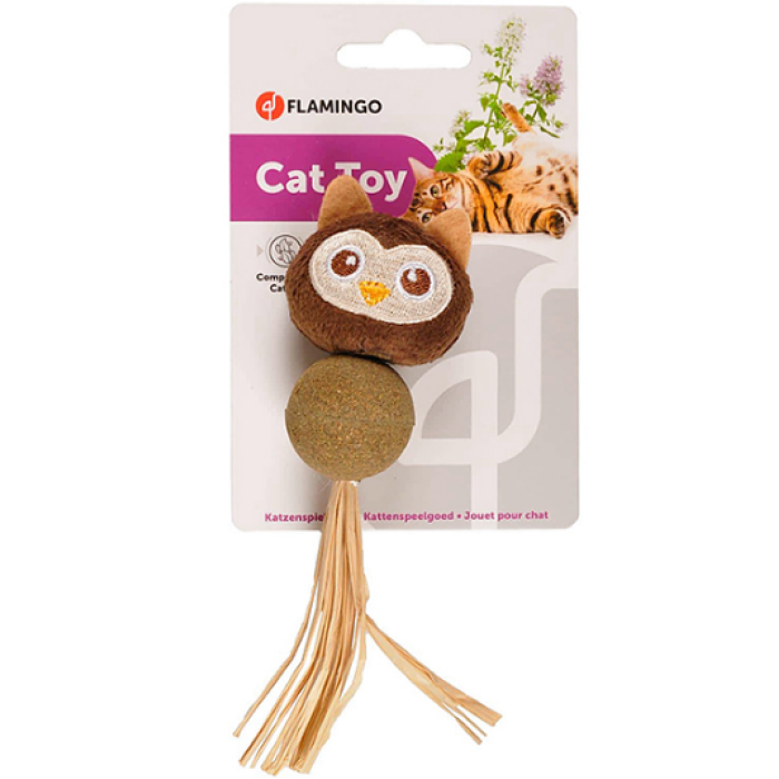 Іграшка для котів Flamingo  Catnip Owl СОВА, з котячою м'ятою