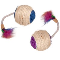 Flamingo Bouly Sisal Ball Feather ФЛАМІНГО СИЗАЛЕВИЙ М'ЯЧ з пір'ям іграшка для котів