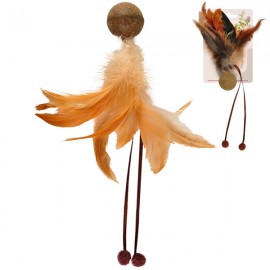 Flamingo  Catnip Ball & Feather мяч с перьями игрушка с кошачьей мятой..