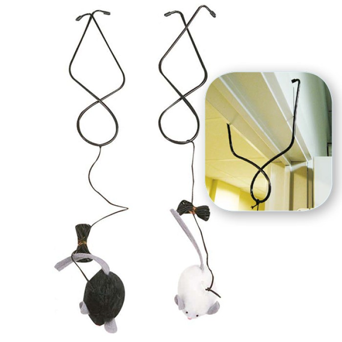 Flamingo Doorhanger Mouse ФЛАМИНГО МЫШКА со звуковым чипом, подвес на дверь, интерактивная игрушка для котов  