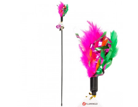 Flamingo Feather Stick ФЛАМИНГО ПЕРЬЯ дразнилка с перьями, игрушка для котов 