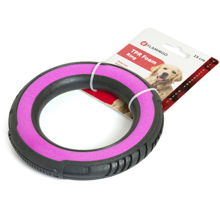 Flamingo Foam Livia Ring M ФЛАМИНГО кольцо игрушка для собак, розовое, диаметр 15 см