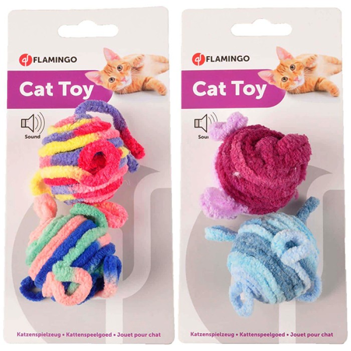 Flamingo  woolen balls мячи из шерсти игрушка с кошачьей мятой для котов