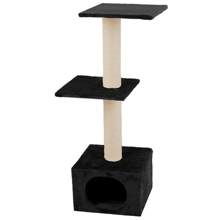 Flamingo  Smaragd Black ФЛАМИНГО СМАРАГД когтеточки игровой комплекс для кошек, 2 уровня, черный, 35х42х103 см.