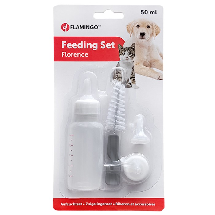 Flamingo  Feeding Bottle For Pups ФЛАМИНГО набор для вскармливания щенков, котят и мелких животных, 60 мл , 0.06 л.