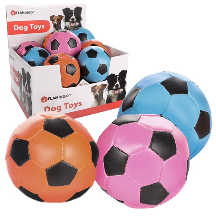 Flamingo  Soccerball Neon ФЛАМІНГО СОКЕРБОЛ НЕОН іграшка для собак, м'яч колір неон, штучна шкіра, 10 см.