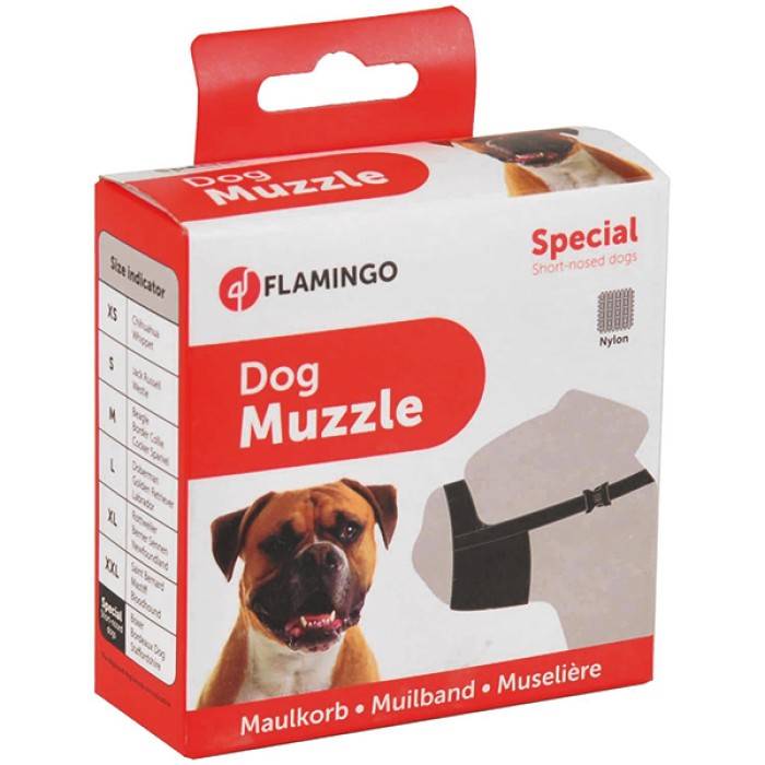 Flamingo  (ФЛАМІНГО) MUZZLE NYLON SPECIAL намордник для собак порід з коротким носом, боксер, нейлон