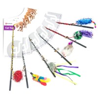 Flamingo  Fishing-Rod ФЛАМИНГО игрушка для кошек, удочка дразнилка с игрушкой , 5х60 см.