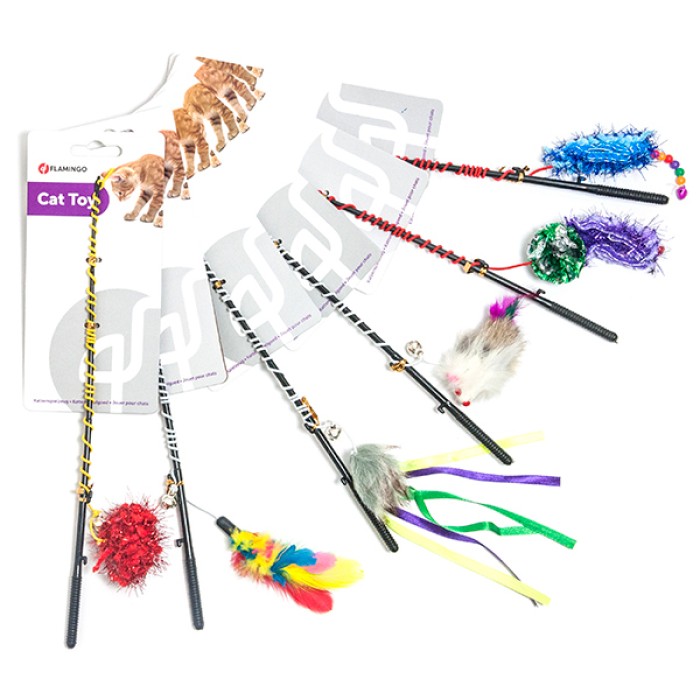 Flamingo  Fishing-Rod ФЛАМІНГО іграшка для кішок, вудка дражнилка з іграшкою, 5х60 см.