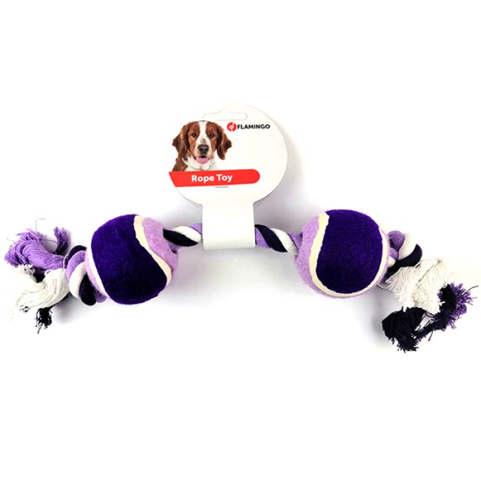 Flamingo  COTTON ROPE DUOTENNIS канат із 2 м'ячами іграшка для собак