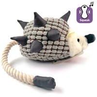 Flamingo  HEDGEHOG PLUSH ФЛАМІНГО ЇЖИН з мотузковим хвостом іграшка для собак, з пищалкою, 45х10х15 см.