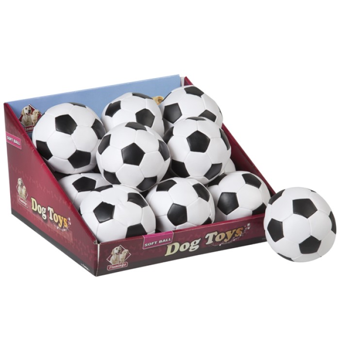 Flamingo  Soccerball ФЛАМИНГО СОКЕРБОЛ игрушка для собак, мяч черно-белый маленький, искусственная кожа , 10 см.