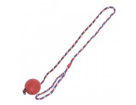 Karlie-Flamingo Ball With Rope КАРЛИ-ФЛАМИНГО игрушка для собак, мяч из литой резины на веревке , 7 см.