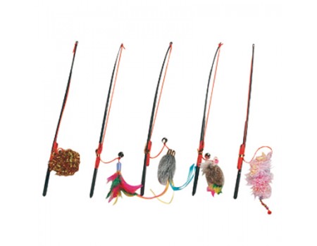 Karlie-Flamingo Fishing-Rod КАРЛИ-ФЛАМИНГО игрушка для кошек, удочка дразнилка с игрушкой , 5х60 см.