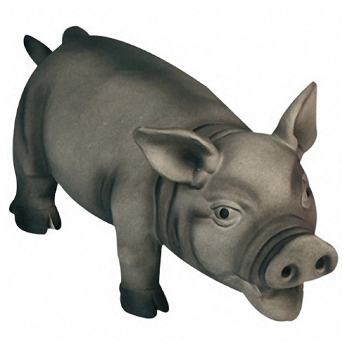 Flamingo  Swine Black ФЛАМИНГО игрушка для собак, поросенок реалистично хрюкающий, черный, латекс.