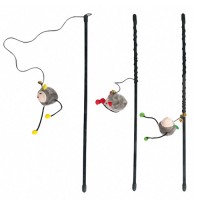 Flamingo  (ФЛАМИНГО) ROD WITH MOUSE игрушка для кошек, удочка дразнилка с мышкой, 47см.