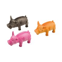 Flamingo  SWINE ФЛАМІНГО іграшка для собак, порося хрюкаючий, чорний, рожевий, жовтий, латекс, 17х7х7 см.
