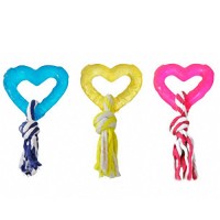 Flamingo  Good4Fun Hart With Rope ФЛАМІНГО ГУД ФО ФАН іграшка для собак, серце з мотузкою, гума, 8 см.