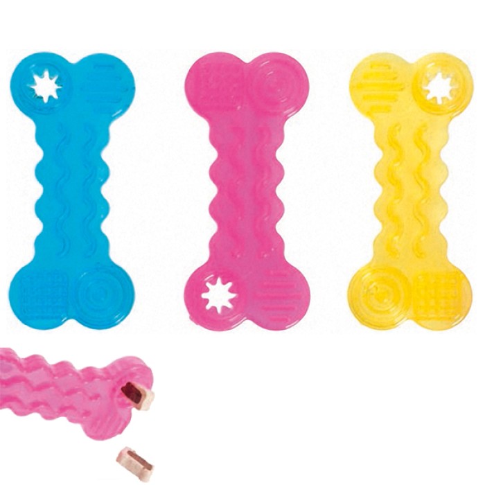 Flamingo  Good4Fun Bone ФЛАМИНГО ГУД ФО ФАН игрушки для лакомств для собак, косточки рельефные яркие, резина , 10 см.