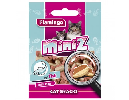 Karlie-Flamingo (КАРЛИ-ФЛАМИНГО) MINIZ MINI MICE МИНИЗ рыба мышка лакомство для кошек в виде мышек со вкусом рыбы , 0.05 кг.