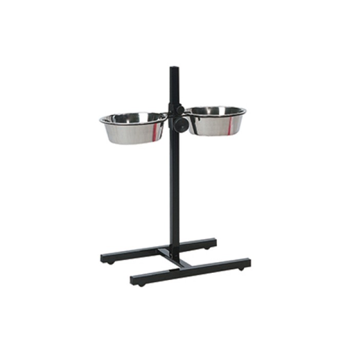Flamingo  H-Stand With Dishes M ФЛАМІНГО дві миски для собак на штативі, нержавіюча сталь, 2х2.5 л., h 60 см.