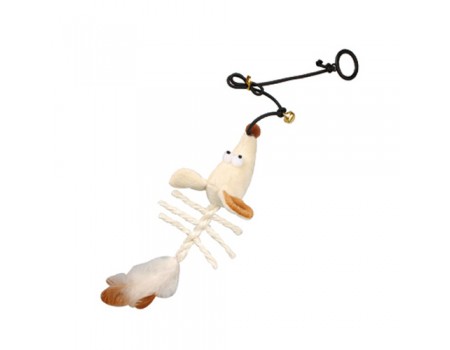 Karlie-Flamingo Skeleton Mouse КАРЛИ-ФЛАМИНГО игрушка для кошек с кошачьей мятой, подвесная мышь, плюш,20х9х5 см.