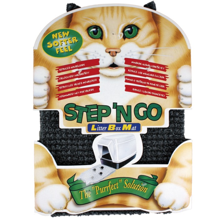 Flamingo  (ФЛАМИНГО) LITTER BOX MAT коврик для туалета кошки, пластик, серый , 30х45х2 см.