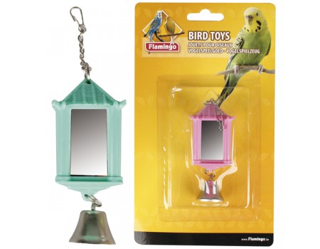Karlie-Flamingo (КАРЛИ-ФЛАМИНГО) LANTERN WITH BELL игрушка для попугаев зеркало фонарик с колокольчиком , 4х4х6 см.