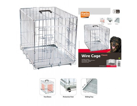 Karlie-Flamingo Wire Cage КАРЛИ-ФЛАМИНГО клетка для собак, двухдверная, с ручкой и выдвижным поддоном , 120х76х82 см.