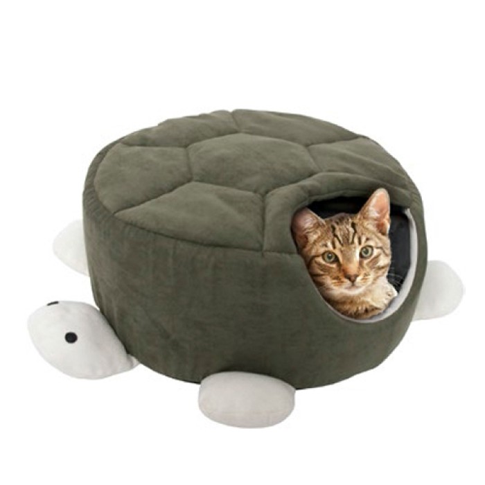 Flamingo  Turtle Green ФЛАМИНГО спальное место домик для кошек, в виде черепахи, зеленый, 45х18 см.