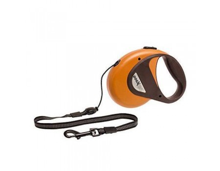 Поводок рулетка Karlie-Flamingo DogxToGo Cord М, для собак до 20кг, светоотражающий шнур, 8м , оранжевый
