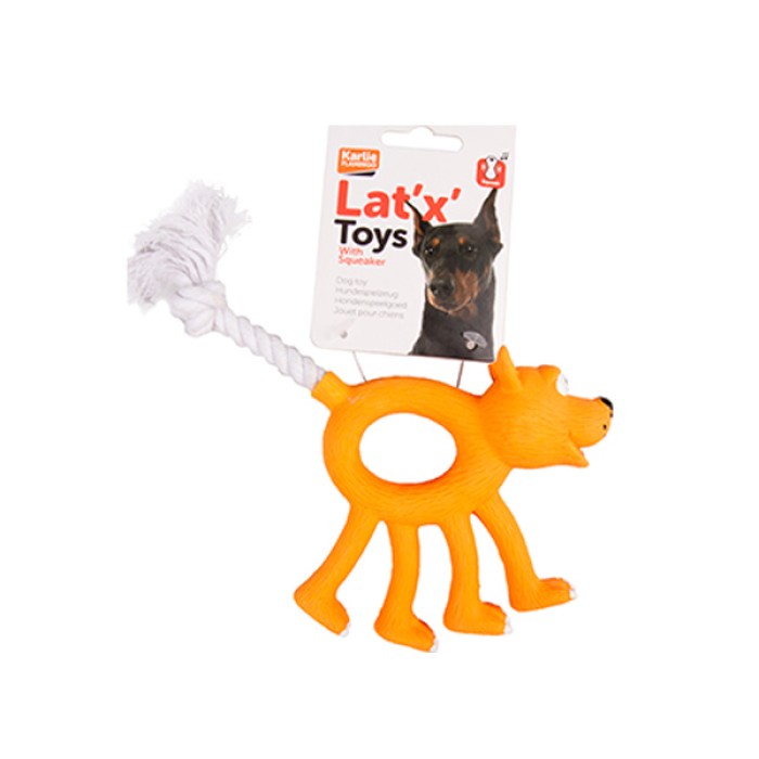 Flamingo  Animal With Rope ФЛАМИНГО игрушка для собак, зверек с веревкой, латекс , 12 см.