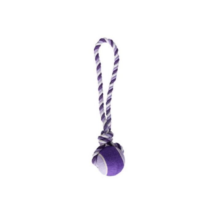 Flamingo  COTTON ROPE WITH TENNIS BALL мяч на канате игрушка для собак , L.