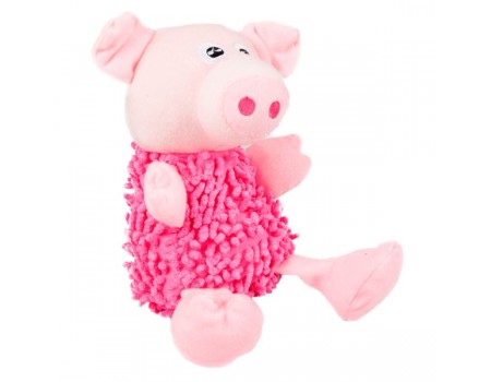 Karlie-Flamingo SHAGGY PIG лохматый свин мягкая игрушка для собак , 22 см.