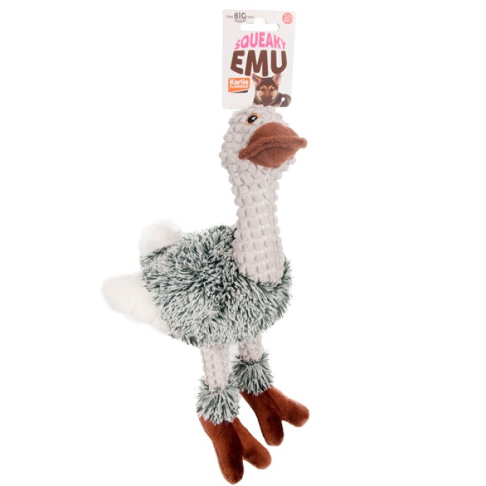 Flamingo  EMU PLUSH ему страус м'яка іграшка для собак, плюш, 30 см.